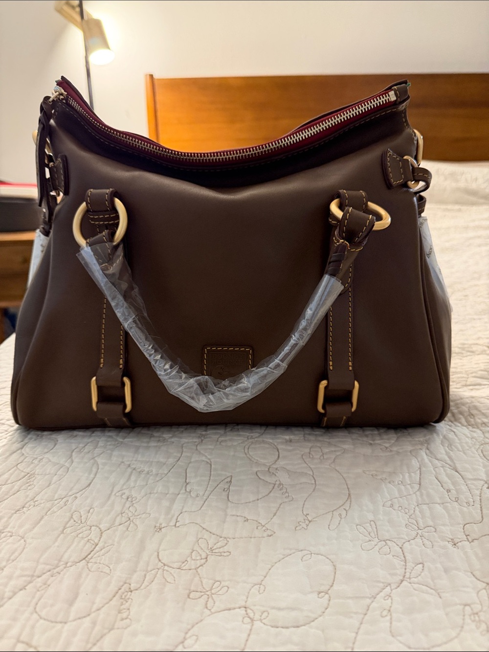 Dooney Large Florentine Leather Satchel Handbag - Classic Everyday Style, smooth